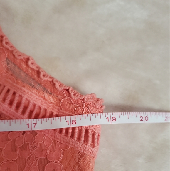 Like NEW Pretty Peach Allover Lace Sleeveless Dress Sz L Xhilaration - Picture 12 of 13